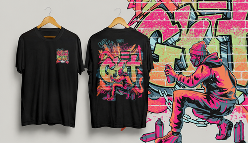 Camiseta GRIT Graffiti Writer preta