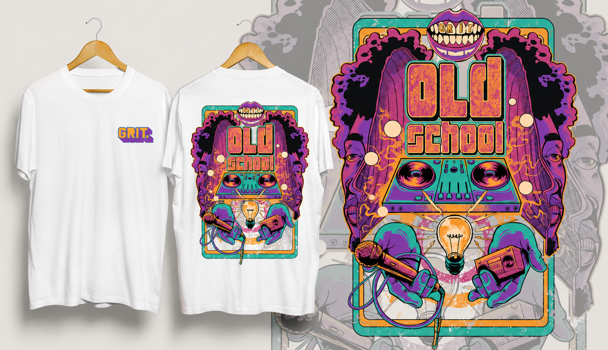 Camiseta GRIT Old School branca