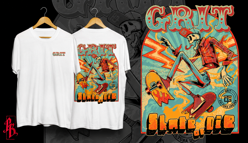 Camiseta GRIT Skate or Die, peça individual
